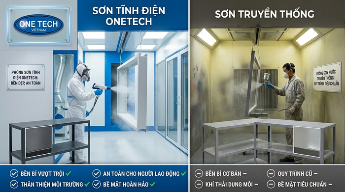 So sánh sơn tĩnh điện và sơn dung môi về an toàn và độ bền