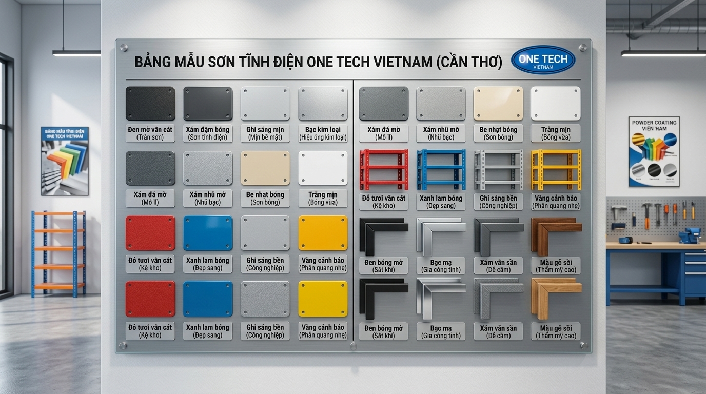 Bảng màu sơn tĩnh điện trên bề mặt kim loại tại Cần Thơ