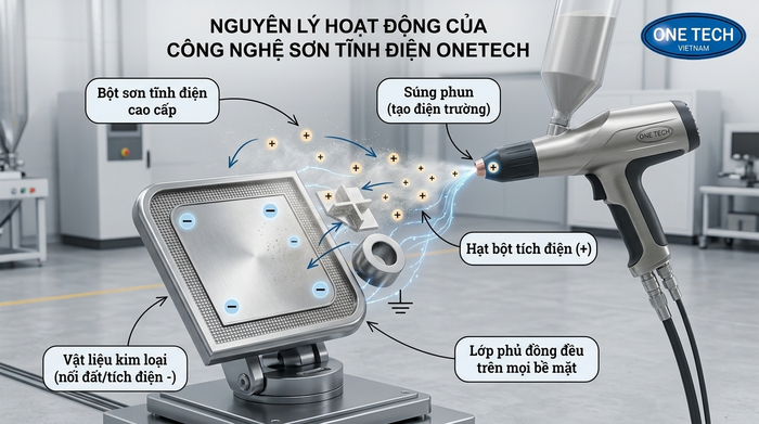 Nguyên lý hoạt động của công nghệ sơn tĩnh điện Cần Thơ