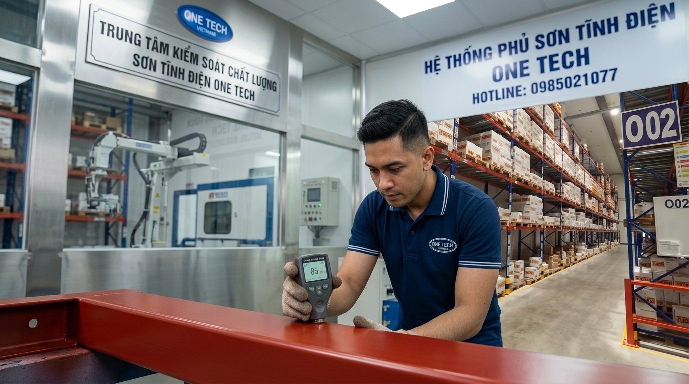 Kiểm tra độ dày màng sơn tĩnh điện sau khi phủ