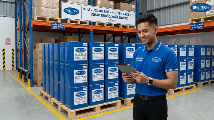 Quản lý tồn kho bột sơn tĩnh điện theo nguyên tắc nhập trước xuất trước