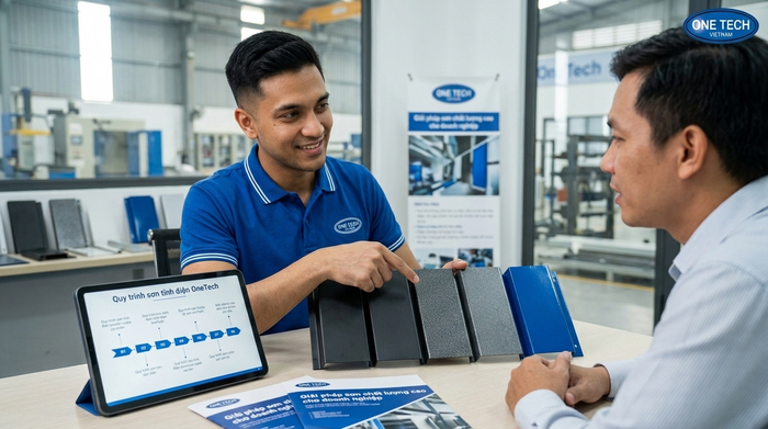 OneTech Group tư vấn tiêu chuẩn sơn tĩnh điện Cần Thơ Tư vấn lựa chọn sơn tĩnh điện phù hợp cho sản phẩm kim loại tại Cần Thơ