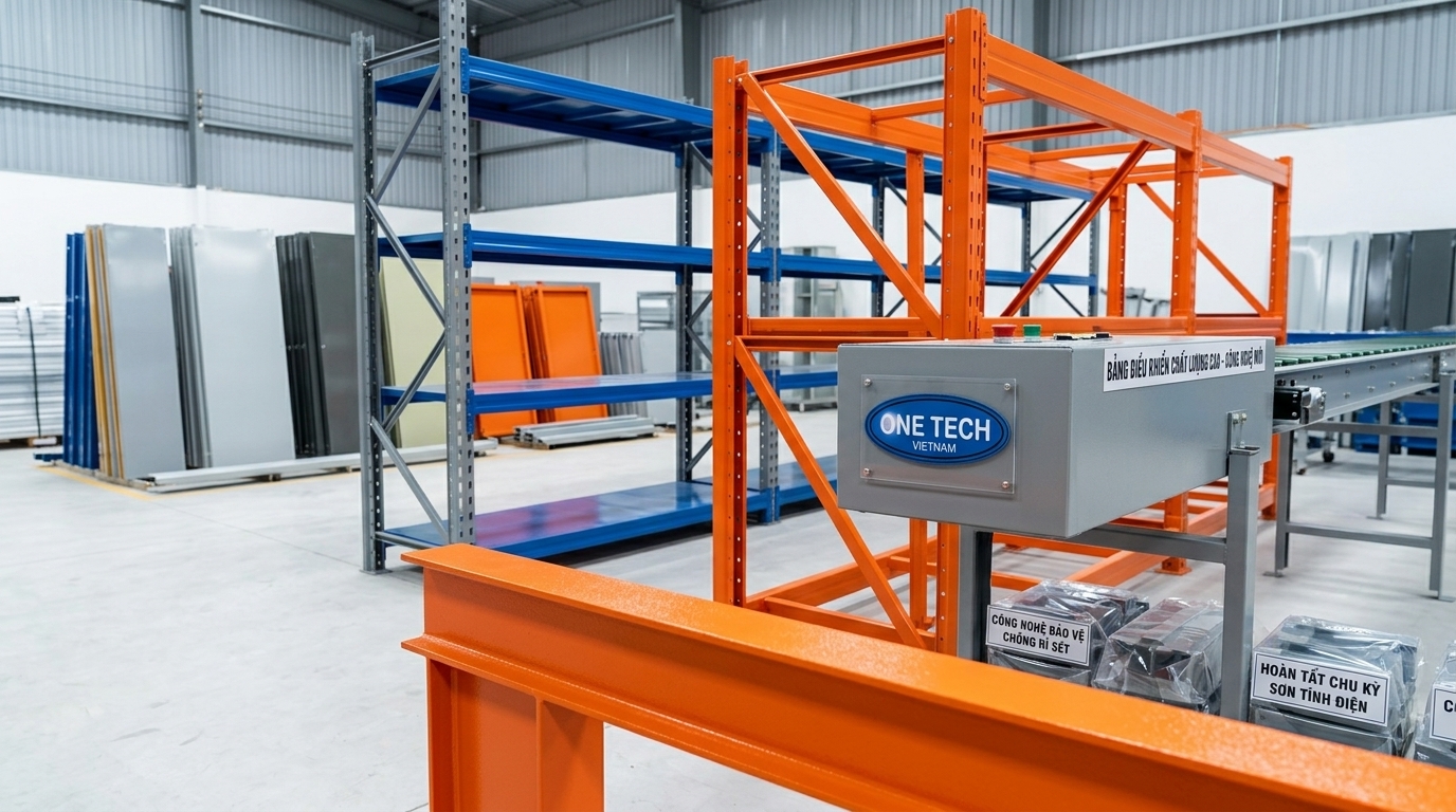 Ứng dụng màu sơn tĩnh điện cho kệ kho và khung sắt