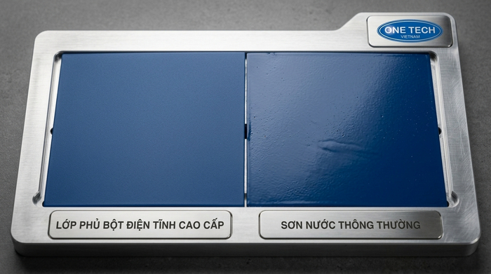 Ưu điểm sơn tĩnh điện so với sơn thường So sánh bề mặt sơn tĩnh điện và sơn thông thường trên kim loại