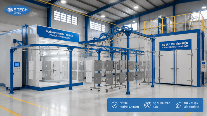 Không gian xưởng gia công sơn tĩnh điện uy tín tại Cần Thơ