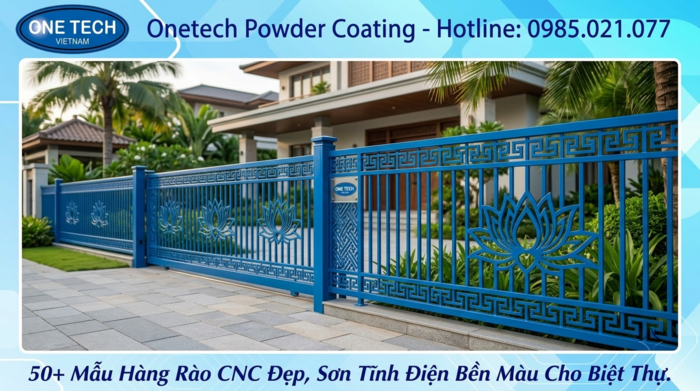 Hàng rào CNC sơn tĩnh điện Cần Thơ Hàng rào CNC sơn tĩnh điện có hoa văn đẹp tại Cần Thơ