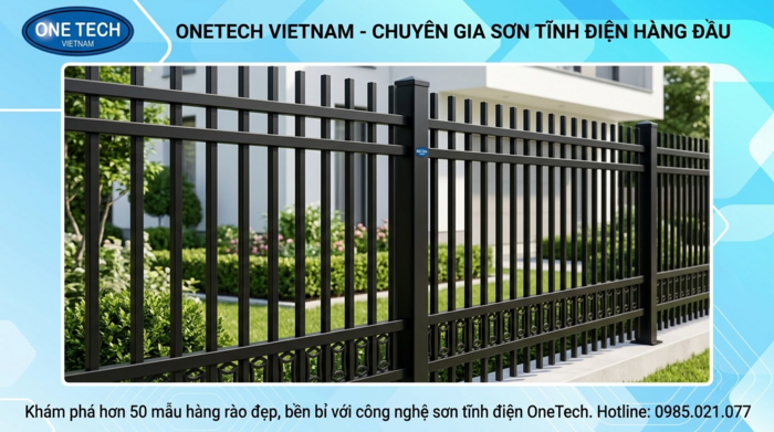 Hàng rào sắt hộp sơn tĩnh điện Cần Thơ Hàng rào sắt hộp sơn tĩnh điện cho nhà ở và kho xưởng Cần Thơ
