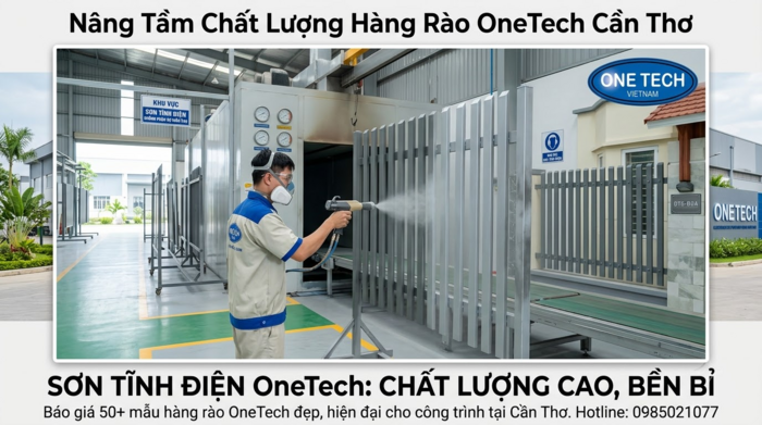 Quy trình sơn tĩnh điện hàng rào Cần Thơ Quy trình phun và sấy sơn tĩnh điện hàng rào tại Cần Thơ